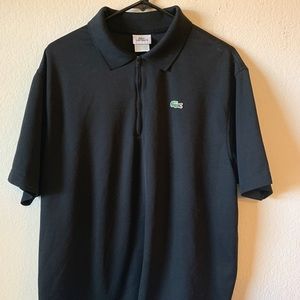 Black Lacoste half zip polo